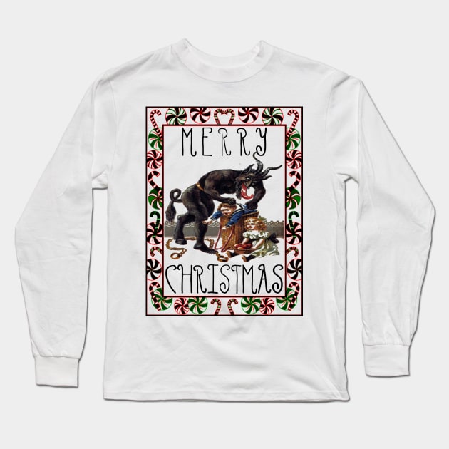 Merry Christmas Krampus Long Sleeve T-Shirt by asimplefool